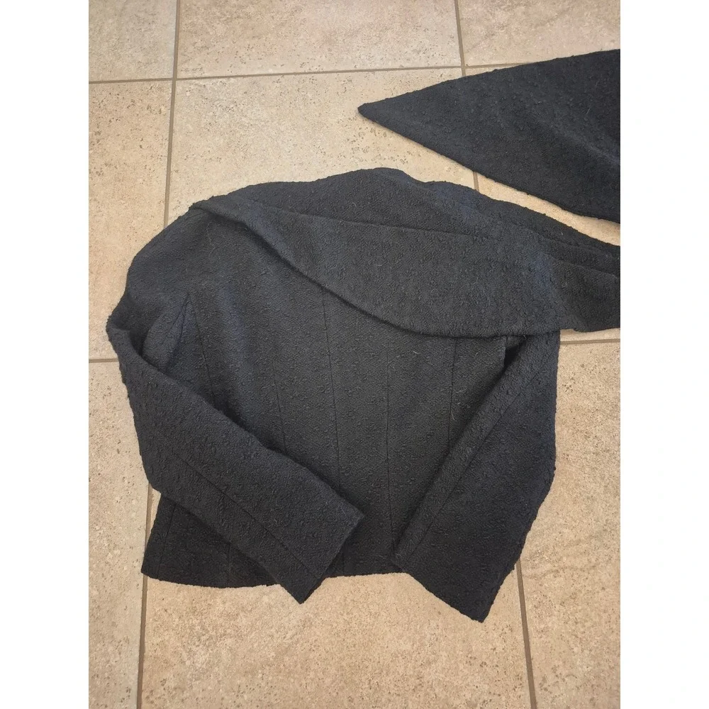 John Galliano Paris Wool Cropped Jacket - Women's - Attached Scarf Collar -
